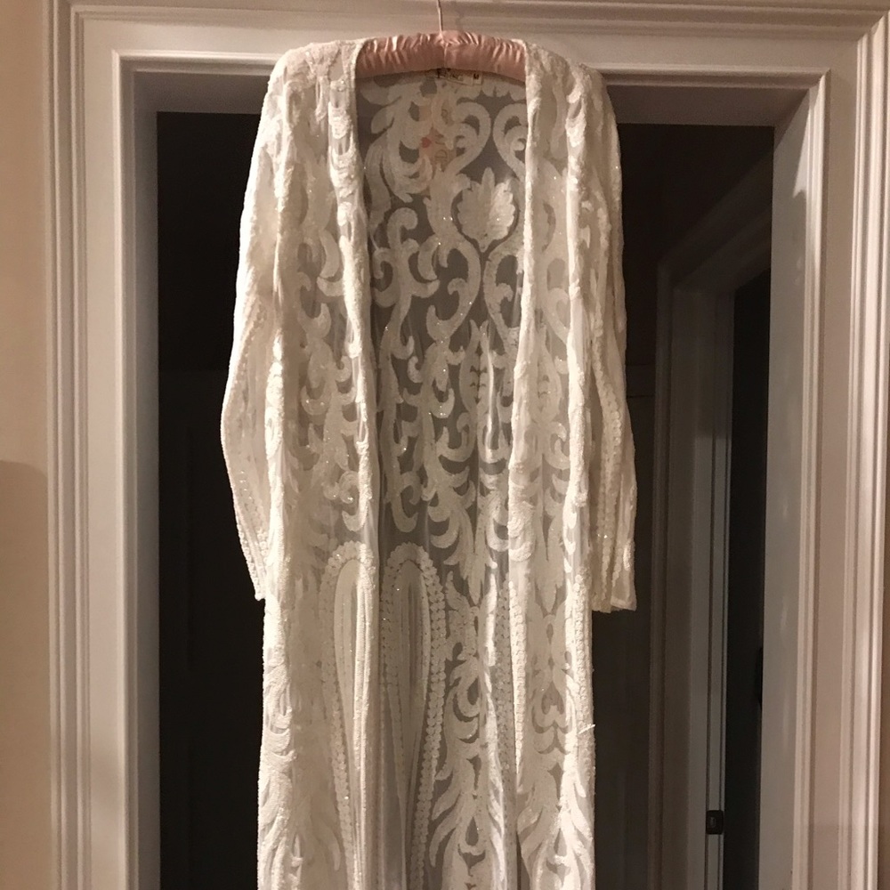 White sequin duster ... NEW with tags